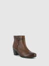 Brown Zip Up Ankle Boots